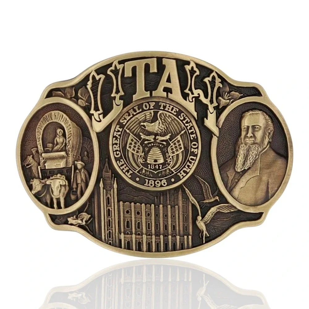 Montana Silversmiths Utah State Heritage Attitude Belt Buckle - 60811UTC New!